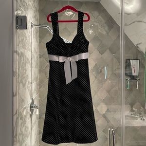 Vintage Polka Dot Double Layer Mini Dress with Bow Size S​​​​